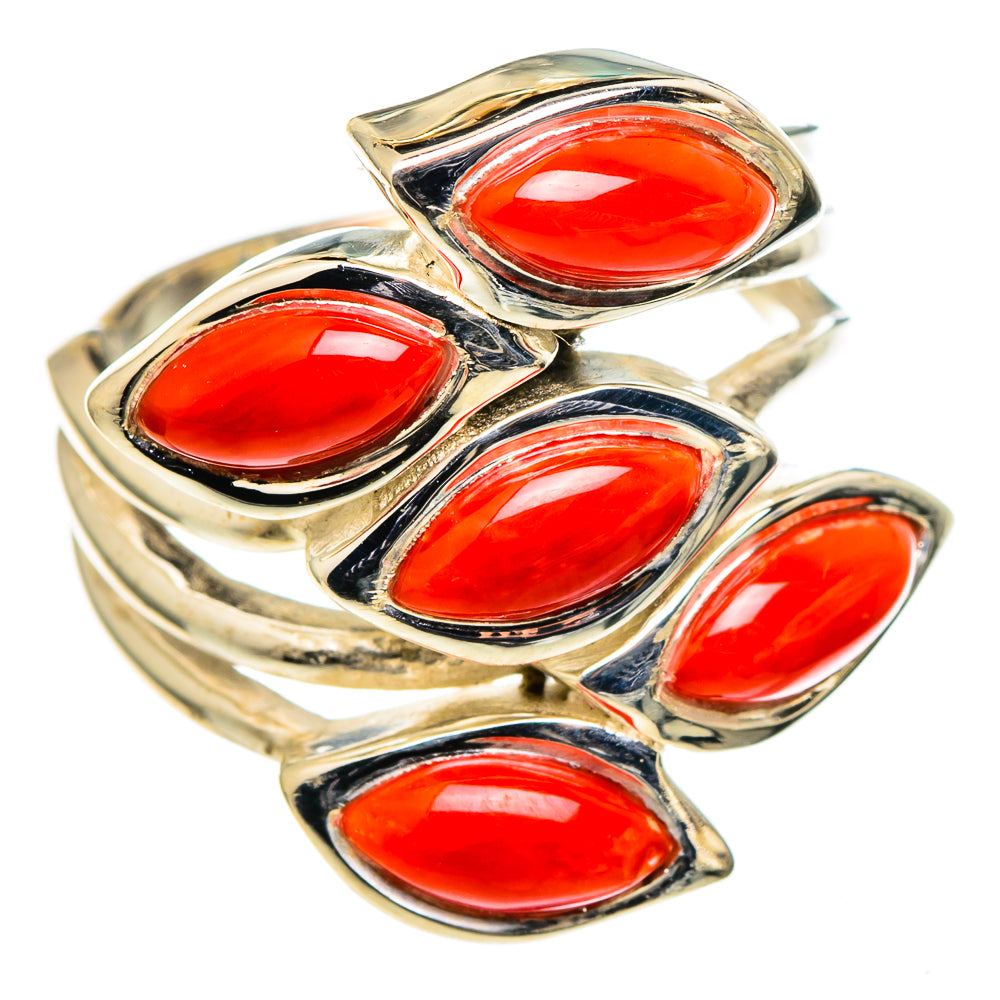 Mediterranean Red Coral Rings handcrafted by Ana Silver Co - RING98703 - Photo 2