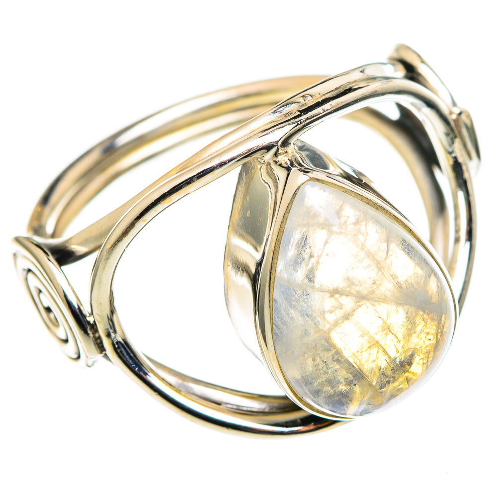 Rainbow Moonstone Rings handcrafted by Ana Silver Co - RING98716