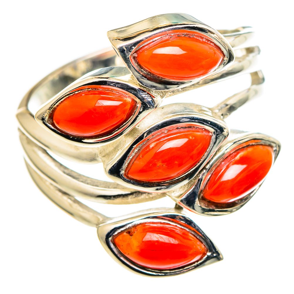 Mediterranean Red Coral Rings handcrafted by Ana Silver Co - RING98743