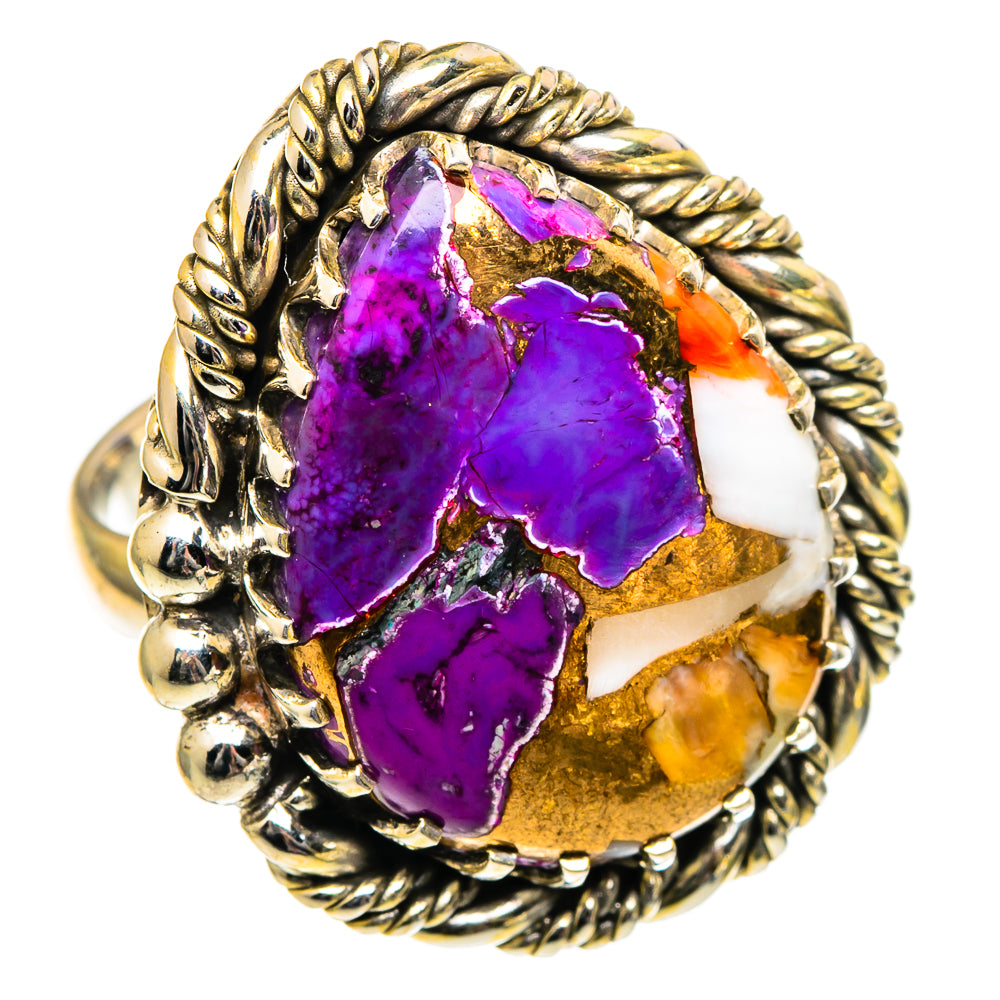 Spiny Oyster Turquoise Rings handcrafted by Ana Silver Co - RING99112