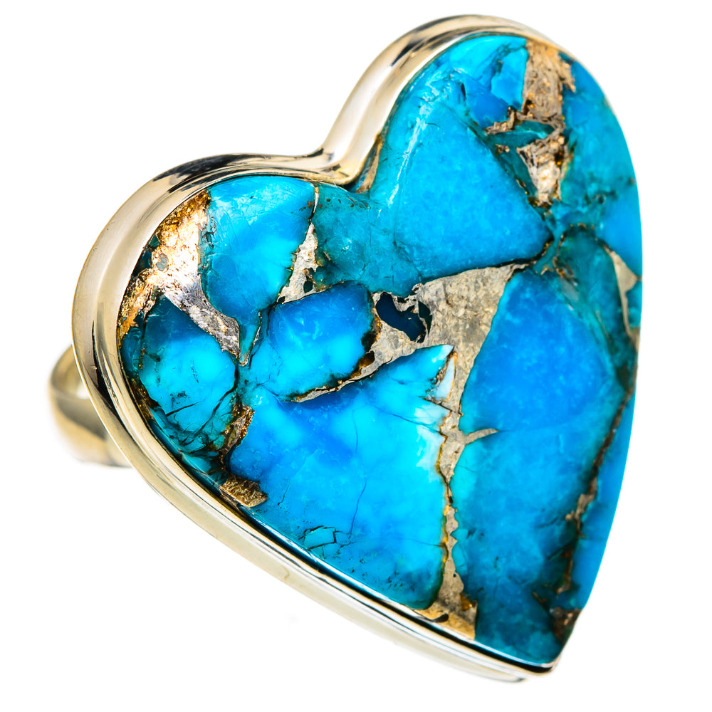 Blue Copper Composite Turquoise Rings handcrafted by Ana Silver Co - RING99121