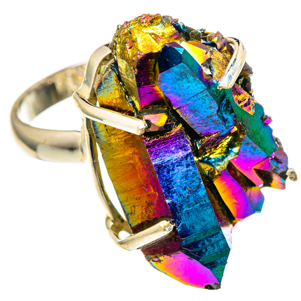 Titanium Sunshine Druzy Rings handcrafted by Ana Silver Co - RING99152