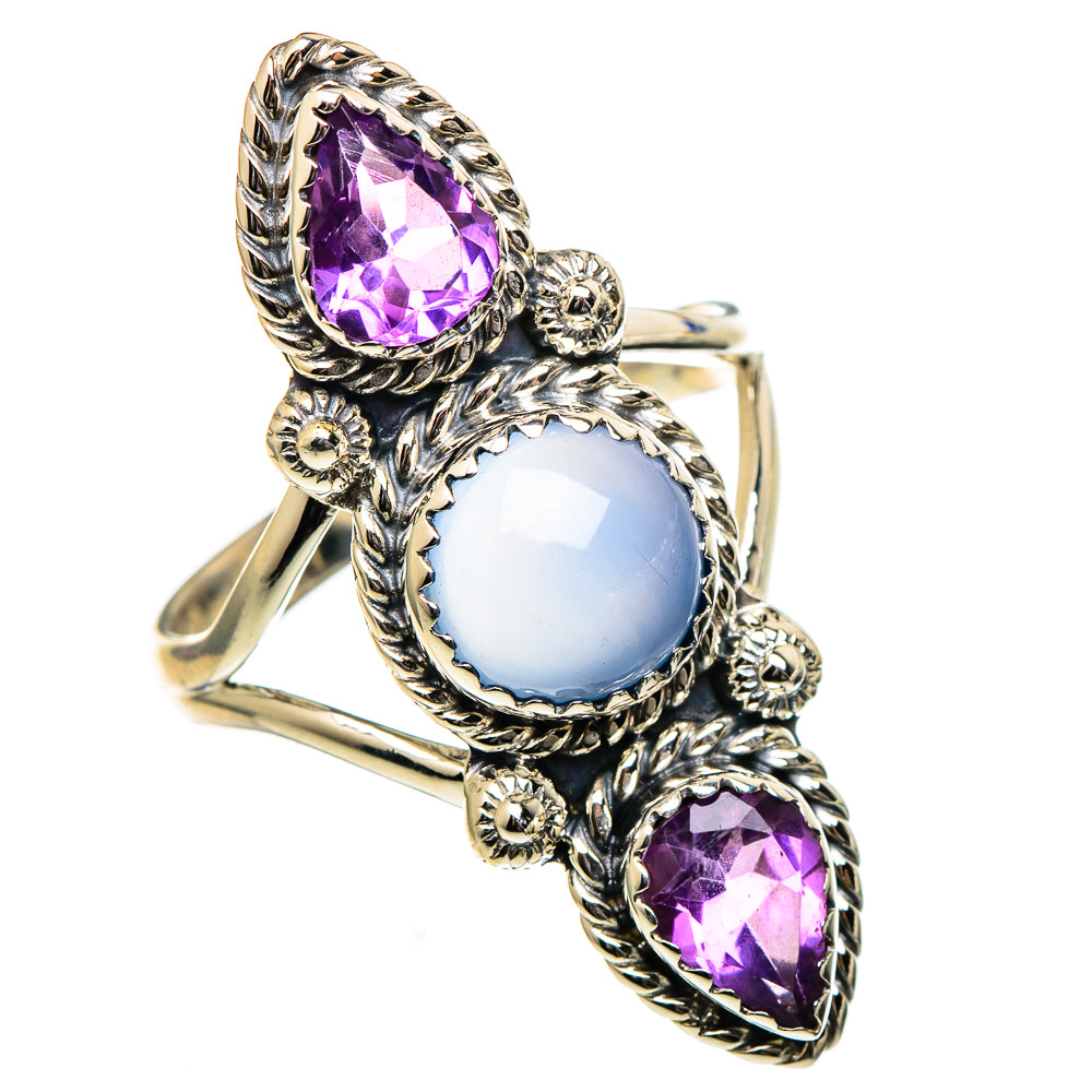 Aqua Chalcedony Rings handcrafted by Ana Silver Co - RING99155