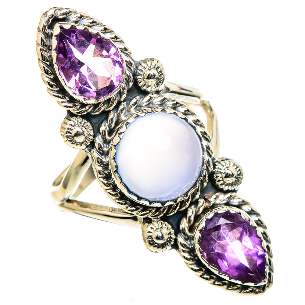 Aqua Chalcedony Rings handcrafted by Ana Silver Co - RING99235