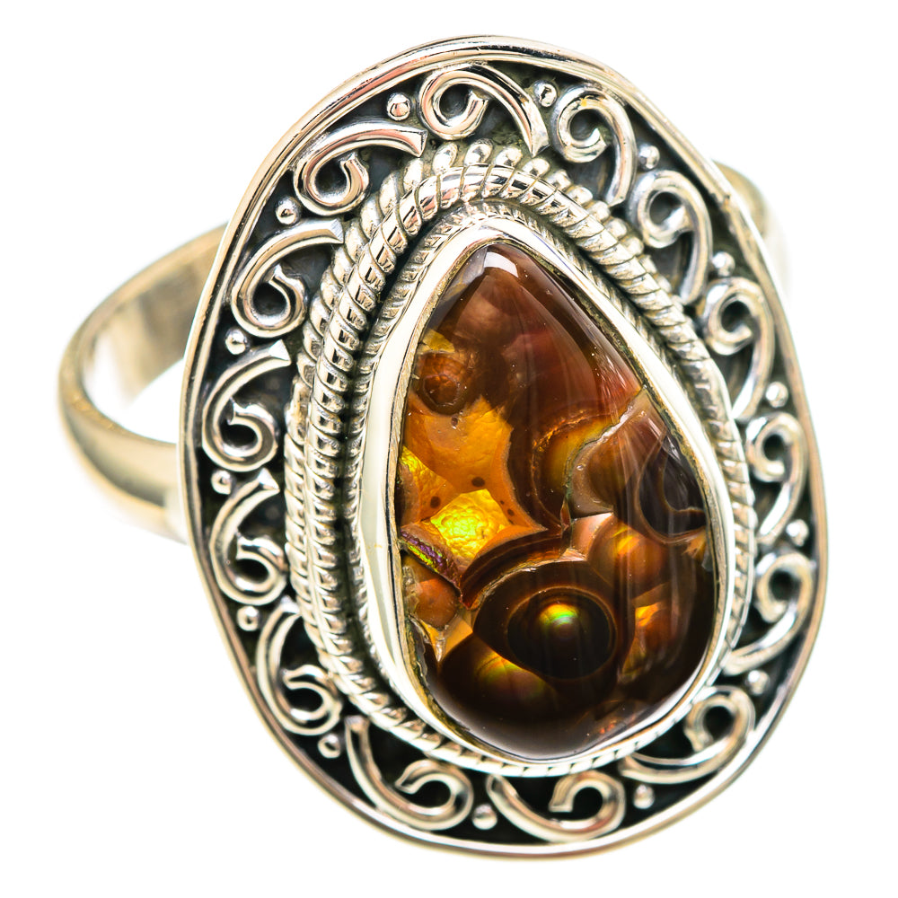 Mexican Fire Agate Rings handcrafted by Ana Silver Co - RING99247