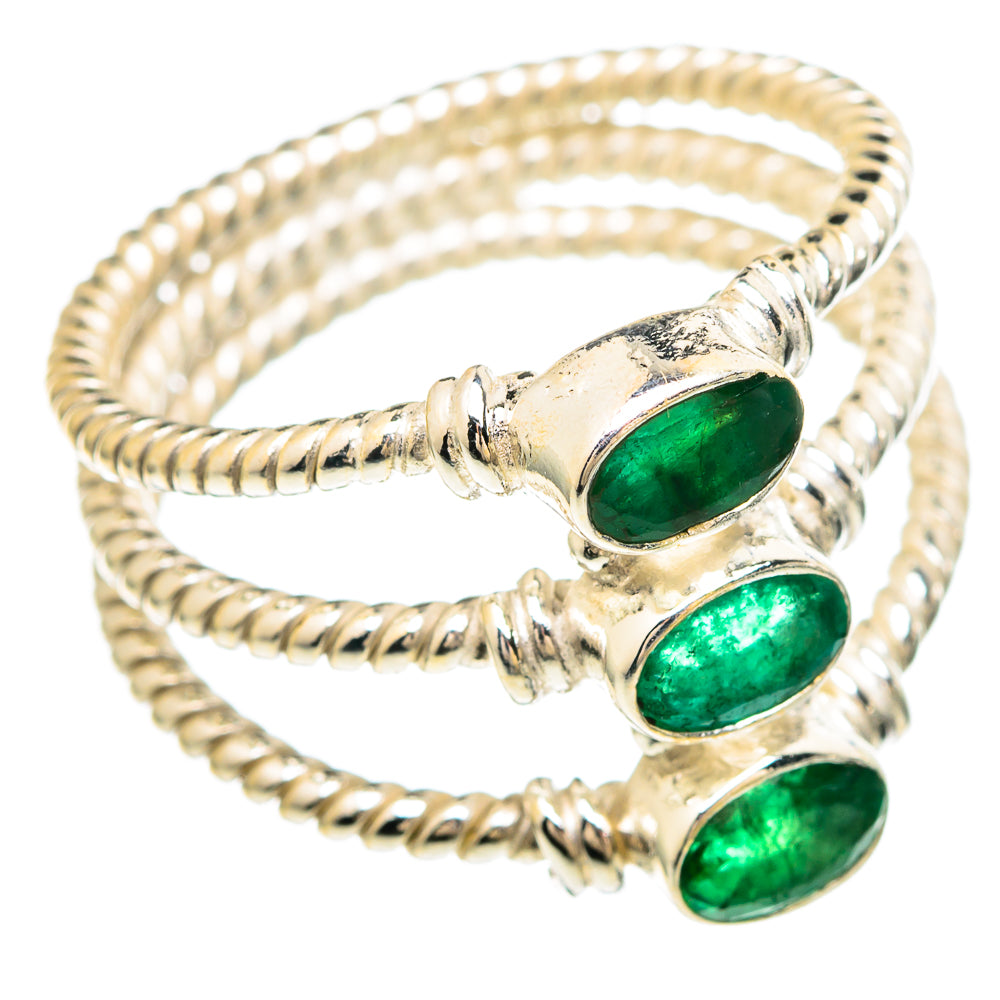 Zambian Emerald Rings handcrafted by Ana Silver Co - RING99329