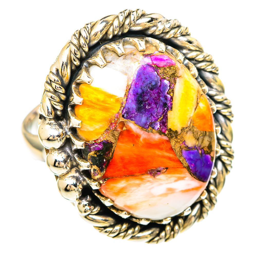 Spiny Oyster Turquoise Rings handcrafted by Ana Silver Co - RING99462