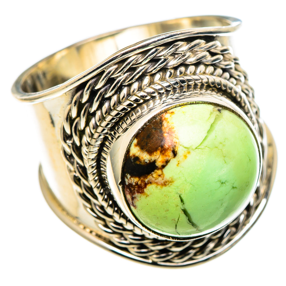 Lemon Chrysoprase Rings handcrafted by Ana Silver Co - RING99603