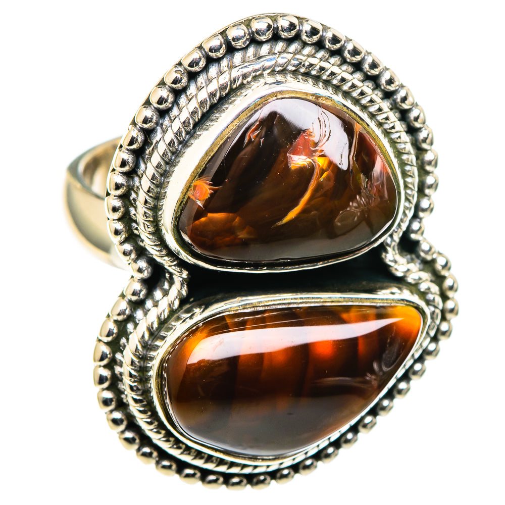 Mexican Fire Agate Rings handcrafted by Ana Silver Co - RING99645