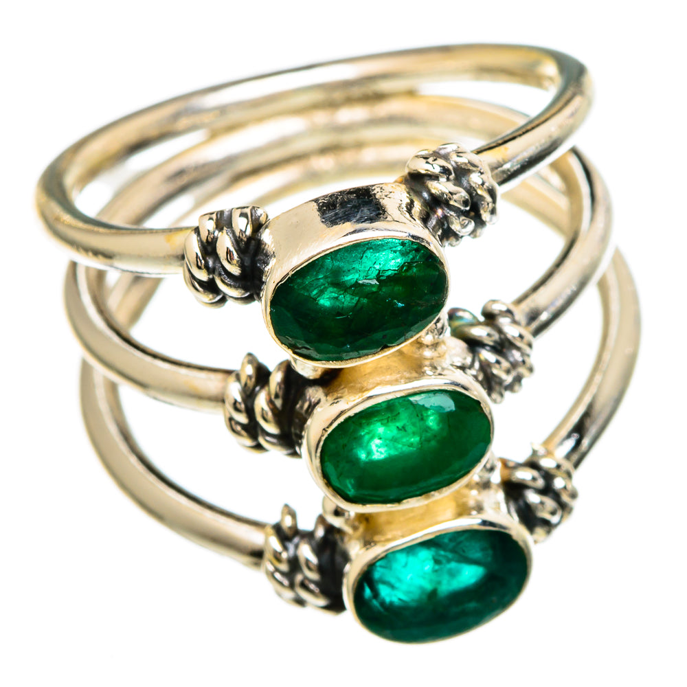 Zambian Emerald Rings handcrafted by Ana Silver Co - RING99994