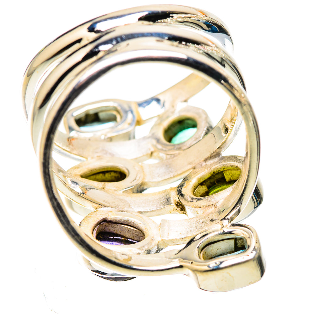 925 sterling silver ring underside with prongs and gemstone settings