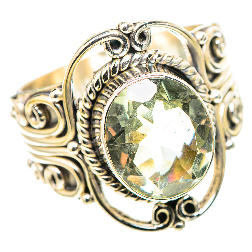 Faceted Green Amethyst 925 Sterling Silver Ring Size 9 (925 Sterling Silver) RING137452