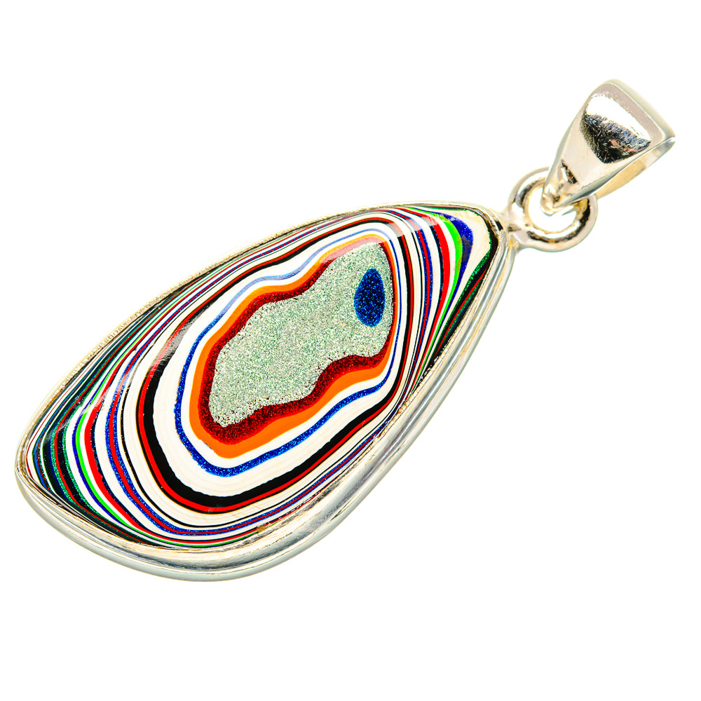 Fordite Pendant 1 3/4" (925 Sterling Silver) PD36922