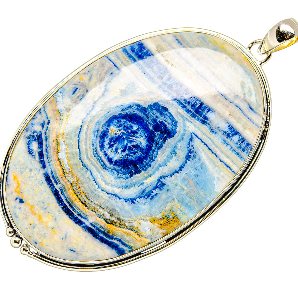 Huge Blue Scheelite Pendant 3 1/4" (925 Sterling Silver) PD36835