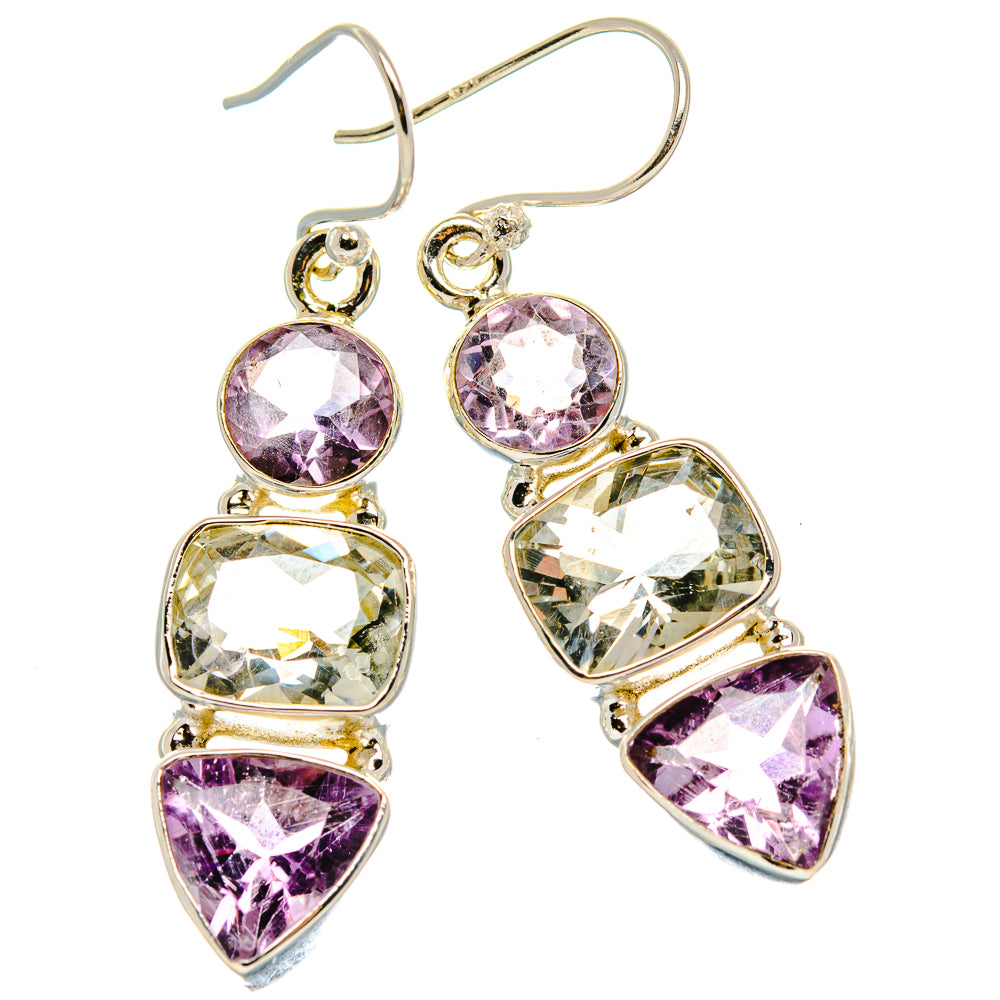 Green Amethyst, Amethyst Earrings 1 3/4" (925 Sterling Silver) EARR431643