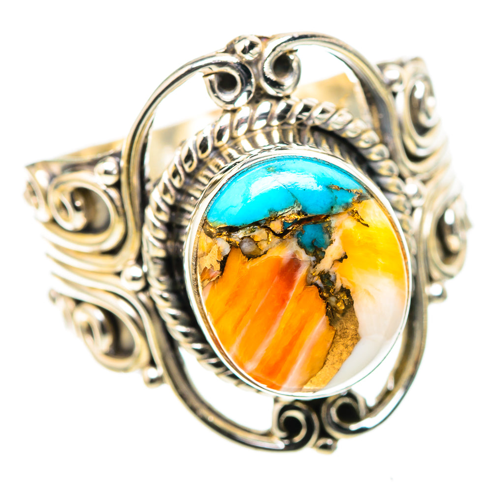 Spiny Oyster Turquoise 925 Sterling Silver Ring Size 8.5 (925 Sterling Silver) RING137399