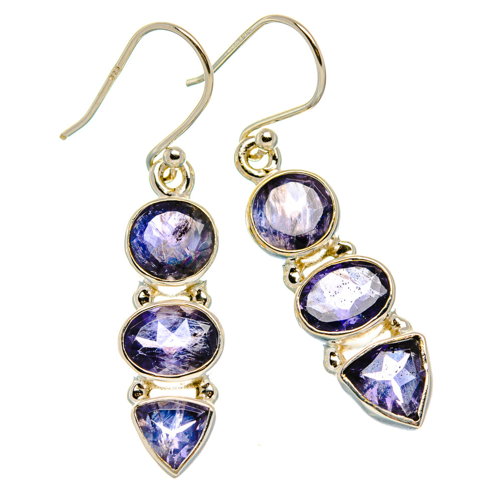 Tanzanite Earrings 1 5/8" (925 Sterling Silver) EARR431659