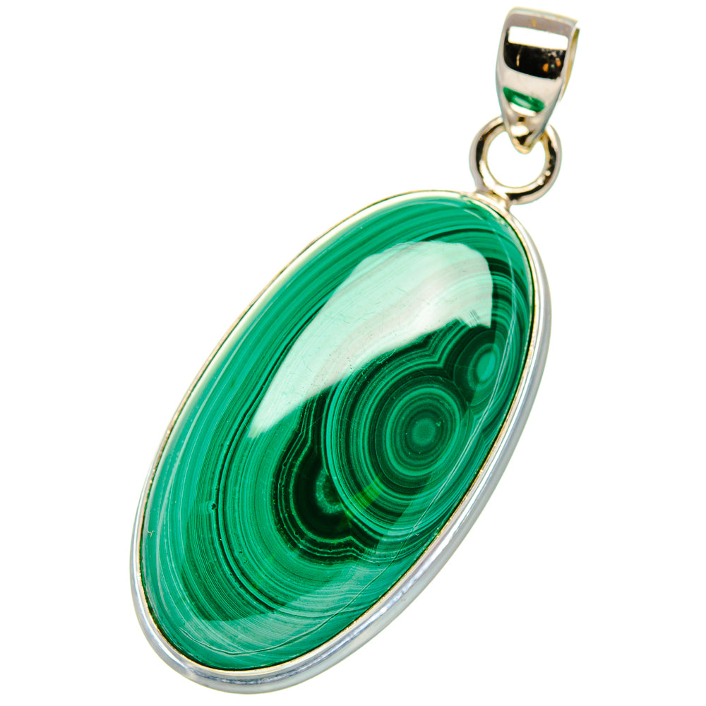 Malachite Pendant 1 3/4" (925 Sterling Silver) PD37226