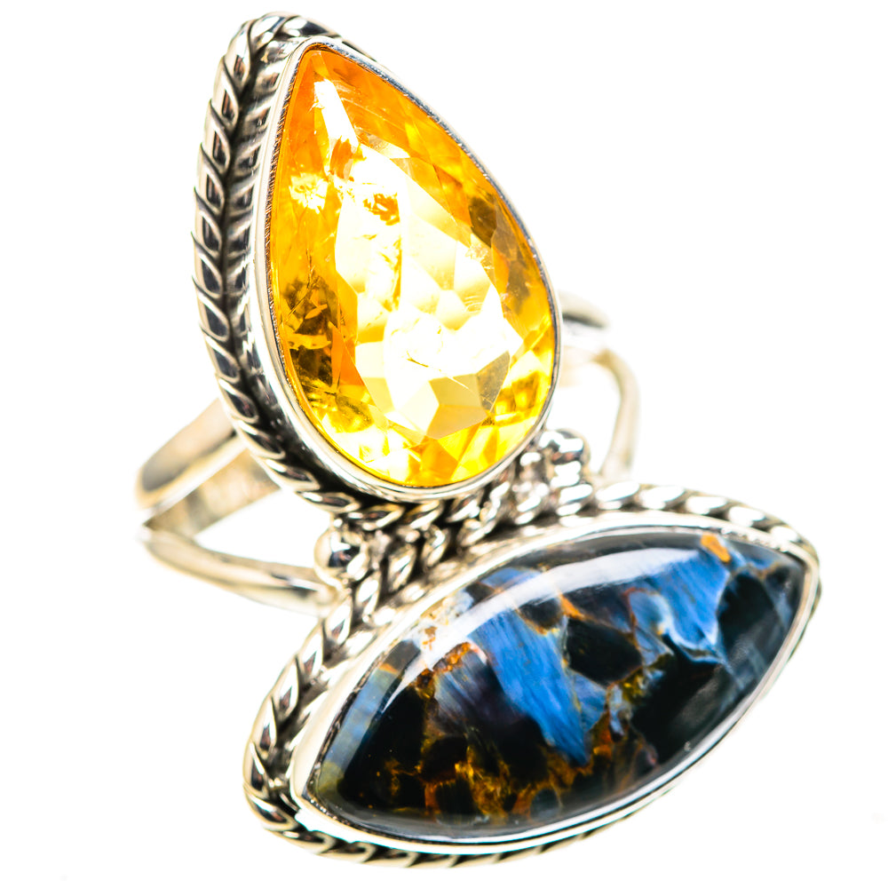 Large Pietersite, Citrine Ring Size 8.25 (925 Sterling Silver) RING136935