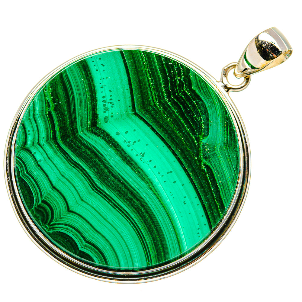 Malachite Pendant 2" (925 Sterling Silver) PD36944