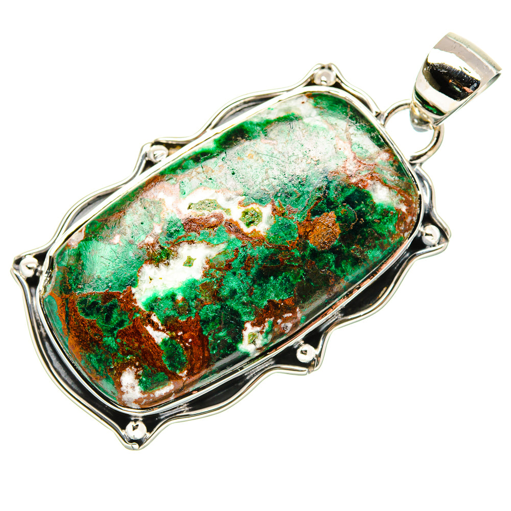 Malachite Pendant 1 3/4" (925 Sterling Silver) PD36347