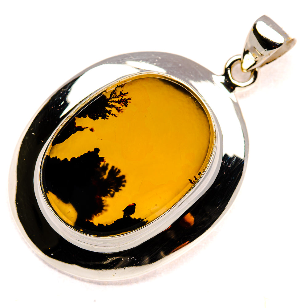 Scenic Dendritic Agate Pendant 1 3/4" (925 Sterling Silver) PD37081