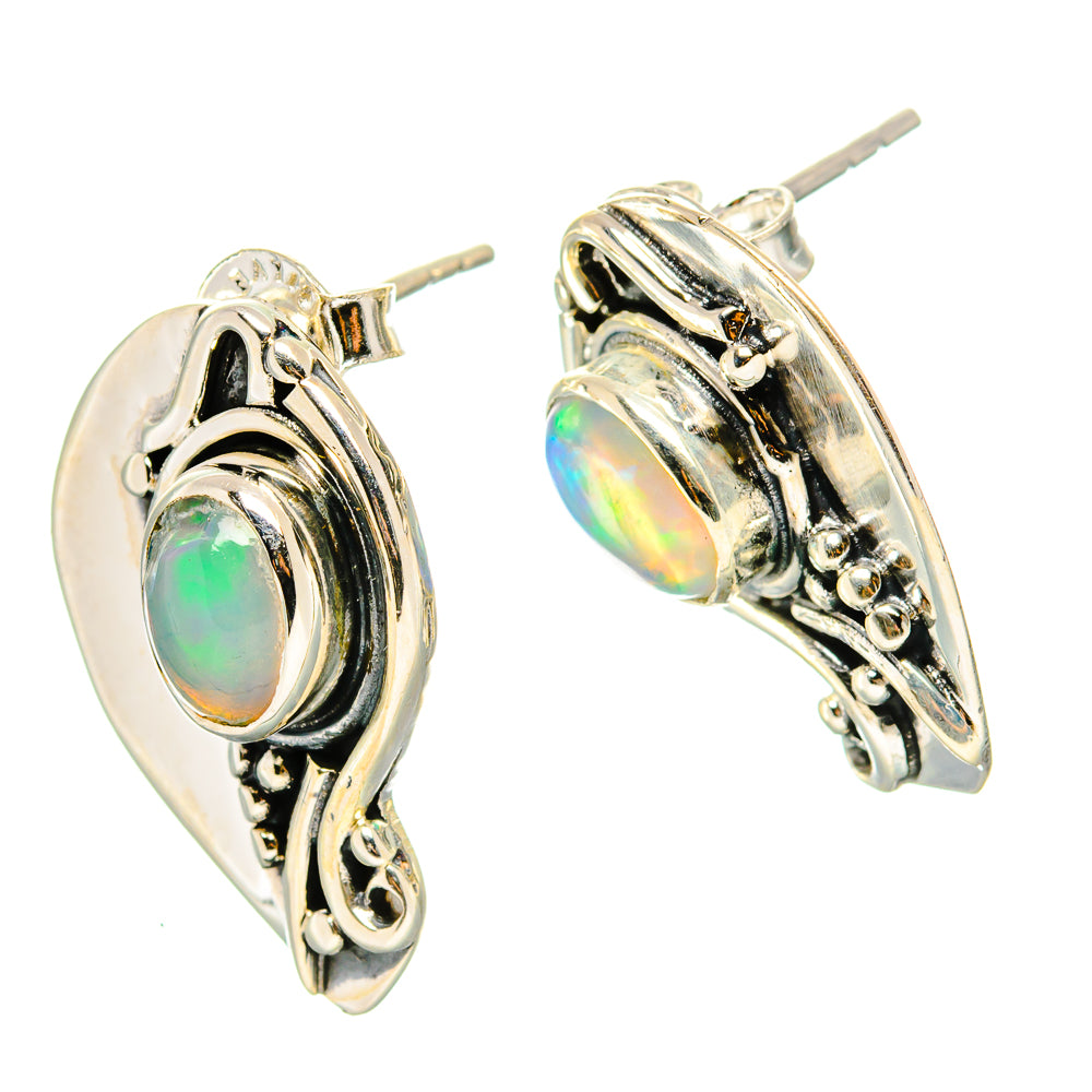 Ethiopian Opal Earrings 3/4" (925 Sterling Silver) EARR431493
