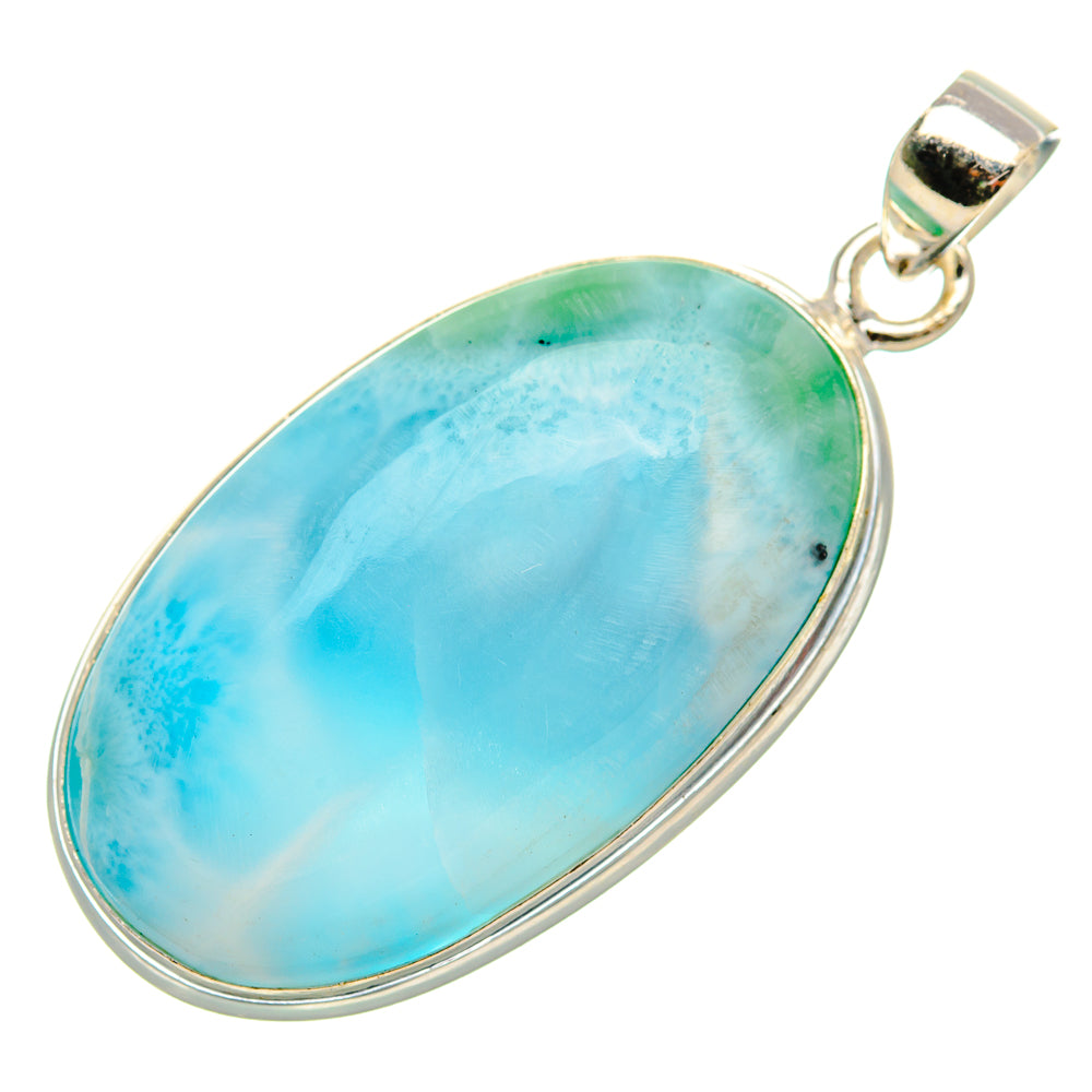 Larimar 925 Sterling Silver Pendant 1 5/8" (925 Sterling Silver) PD37680