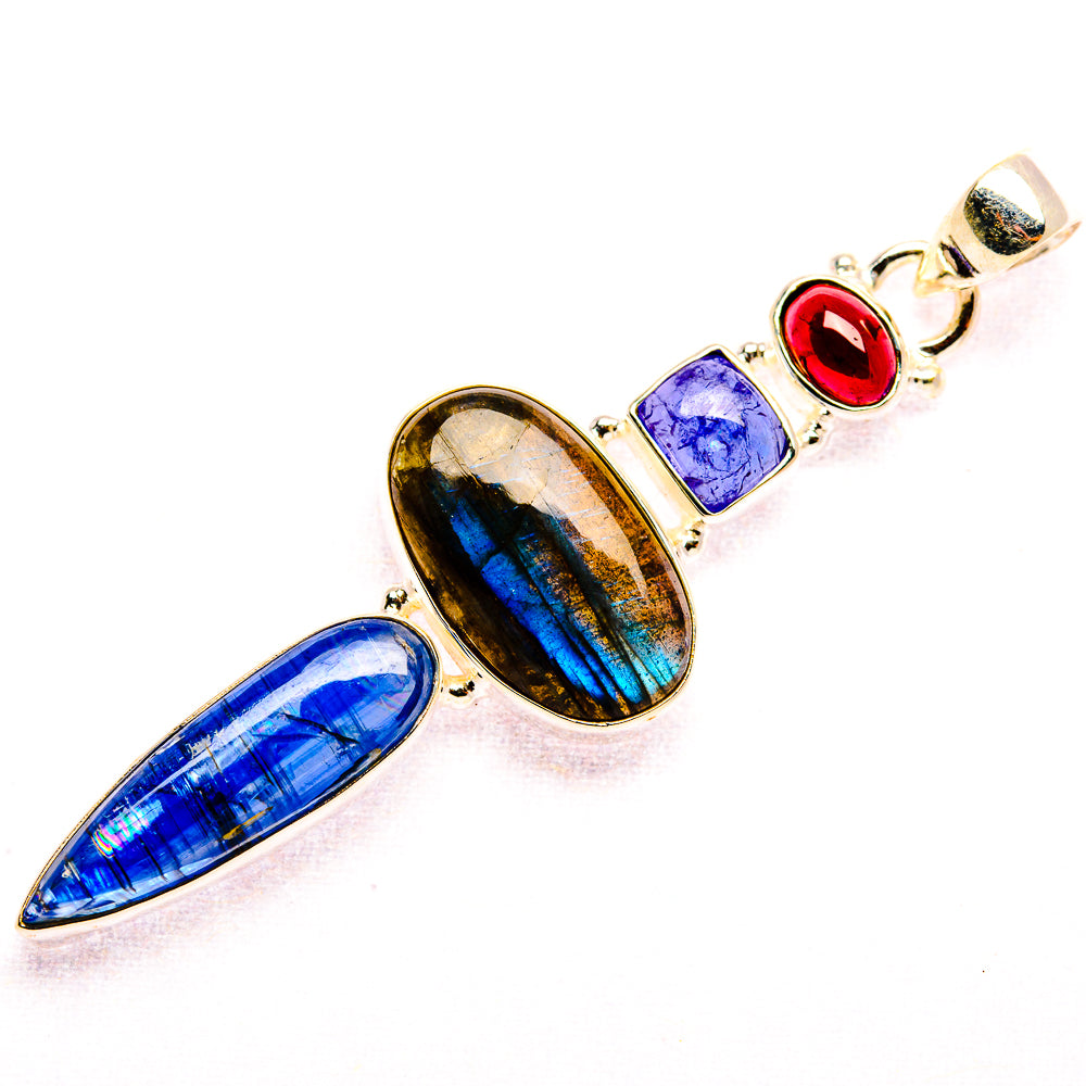 Labradorite, Kyanite, Tanzanite, Garnet Pendant 2 1/2" (925 Sterling Silver) PD37434