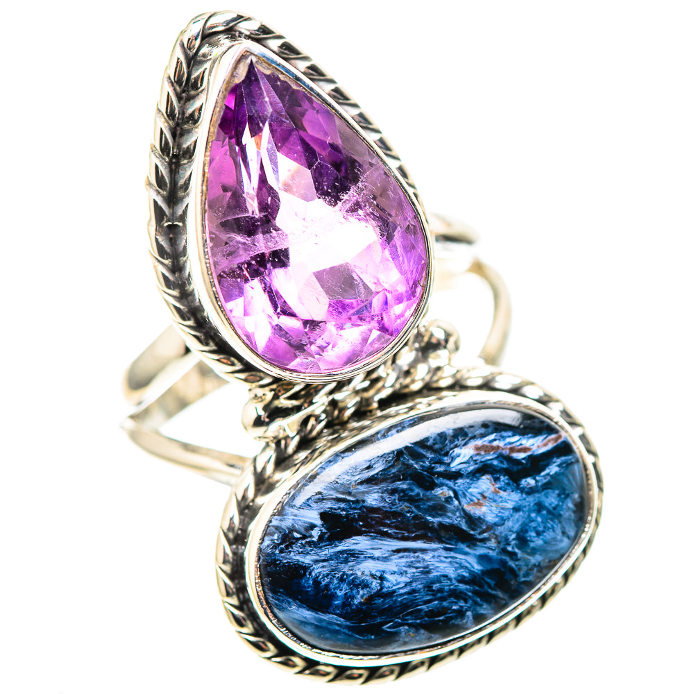 Large Pietersite, Amethyst Ring Size 8 (925 Sterling Silver) RING136959