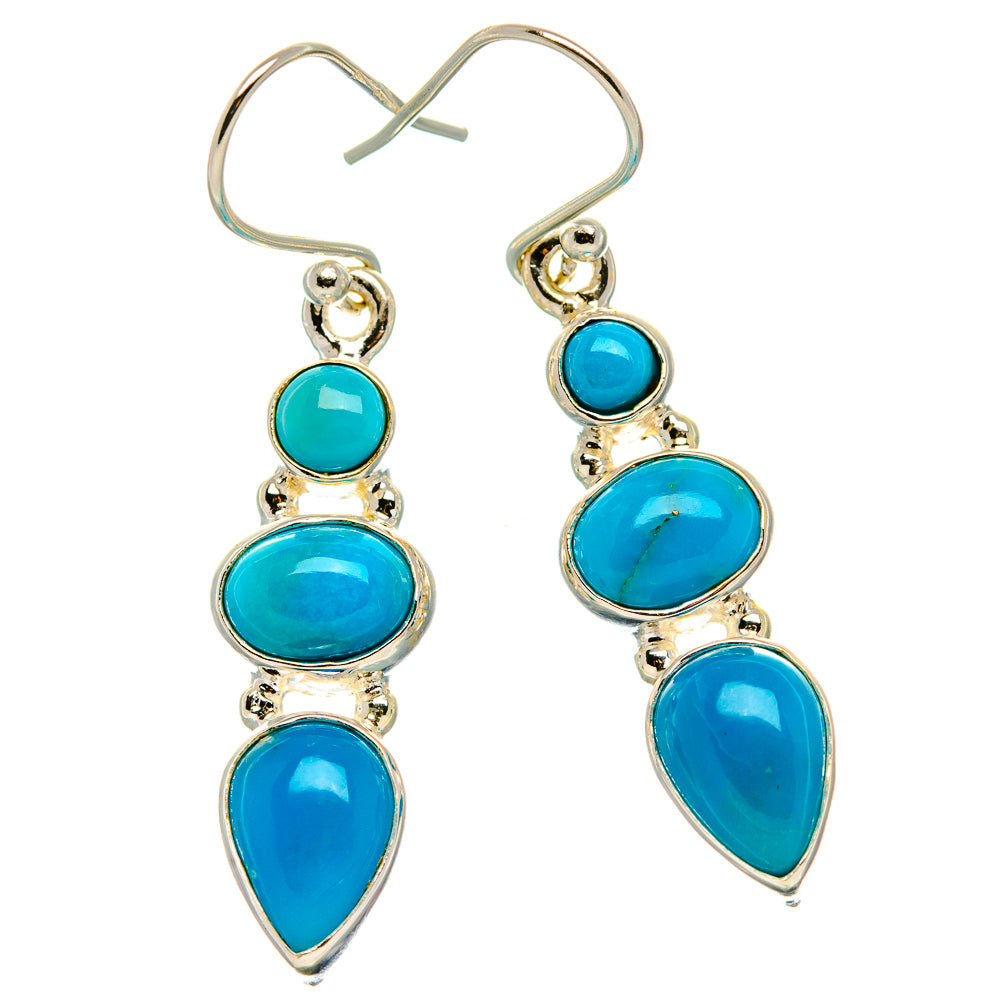 Sleeping Beauty Turquoise Earrings 1 3/4" (925 Sterling Silver) EARR431645