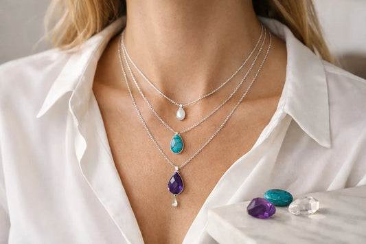 How to Layer Silver Necklaces With Gemstones