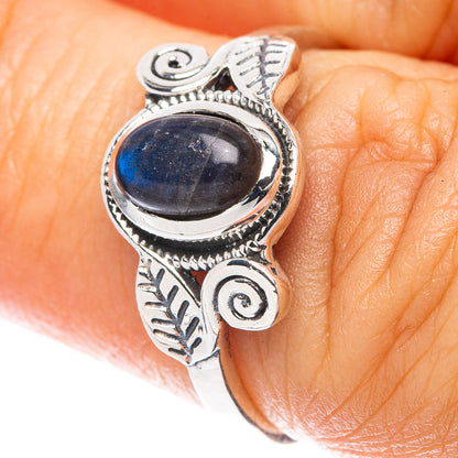 Labradorite Leaf 925 Sterling Silver Ring Size 6.5 (925 Sterling Silver) R5324