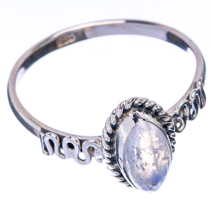 Rainbow Moonstone Dainty Ring Size 9 (925 Sterling Silver) R145004