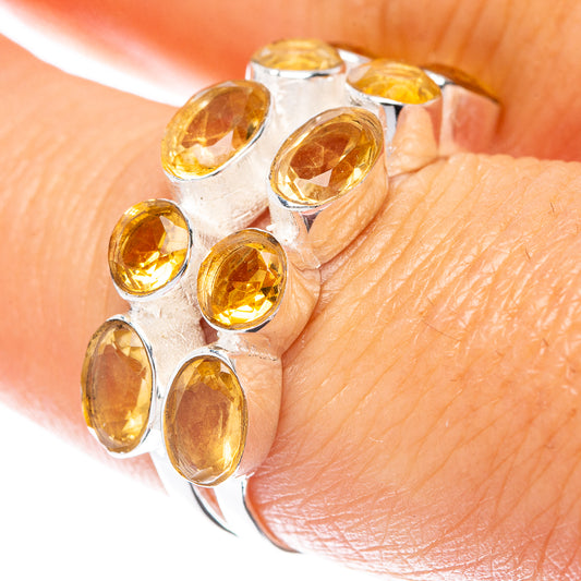 Faceted Citrine 925 Sterling Silver Ring Size 7.75 (925 Sterling Silver) R5455