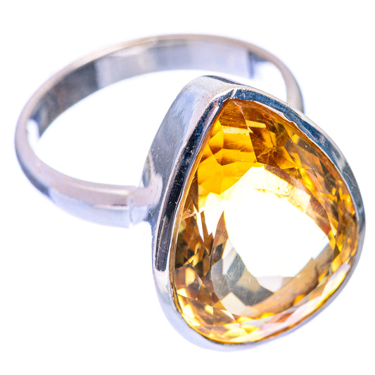 Large Faceted Citrine Ring Size 10.75 (925 Sterling Silver) R141032