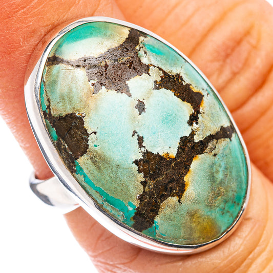 Premium Tibetan Turquoise Ring Size 6 Adjustable (.925 Sterling Silver)