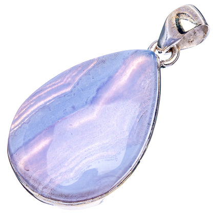 Blue Lace Agate Pendant 1 1/2" (925 Sterling Silver) P43299