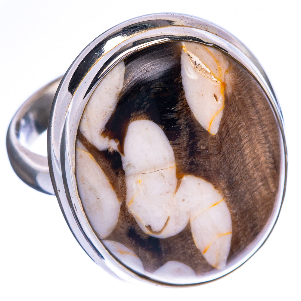 Peanut Wood Jasper & Pearl Double Stone Adjustable Ring main image 0