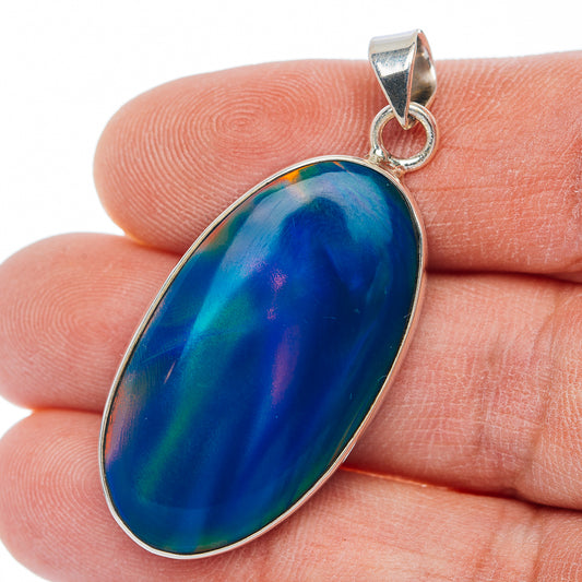 Aurora Opal Pendant 1 7/8" (.925 Sterling Silver)