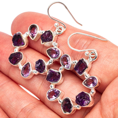 Premium Amethyst Earrings 1 1/2" (925 Sterling Silver) E1597