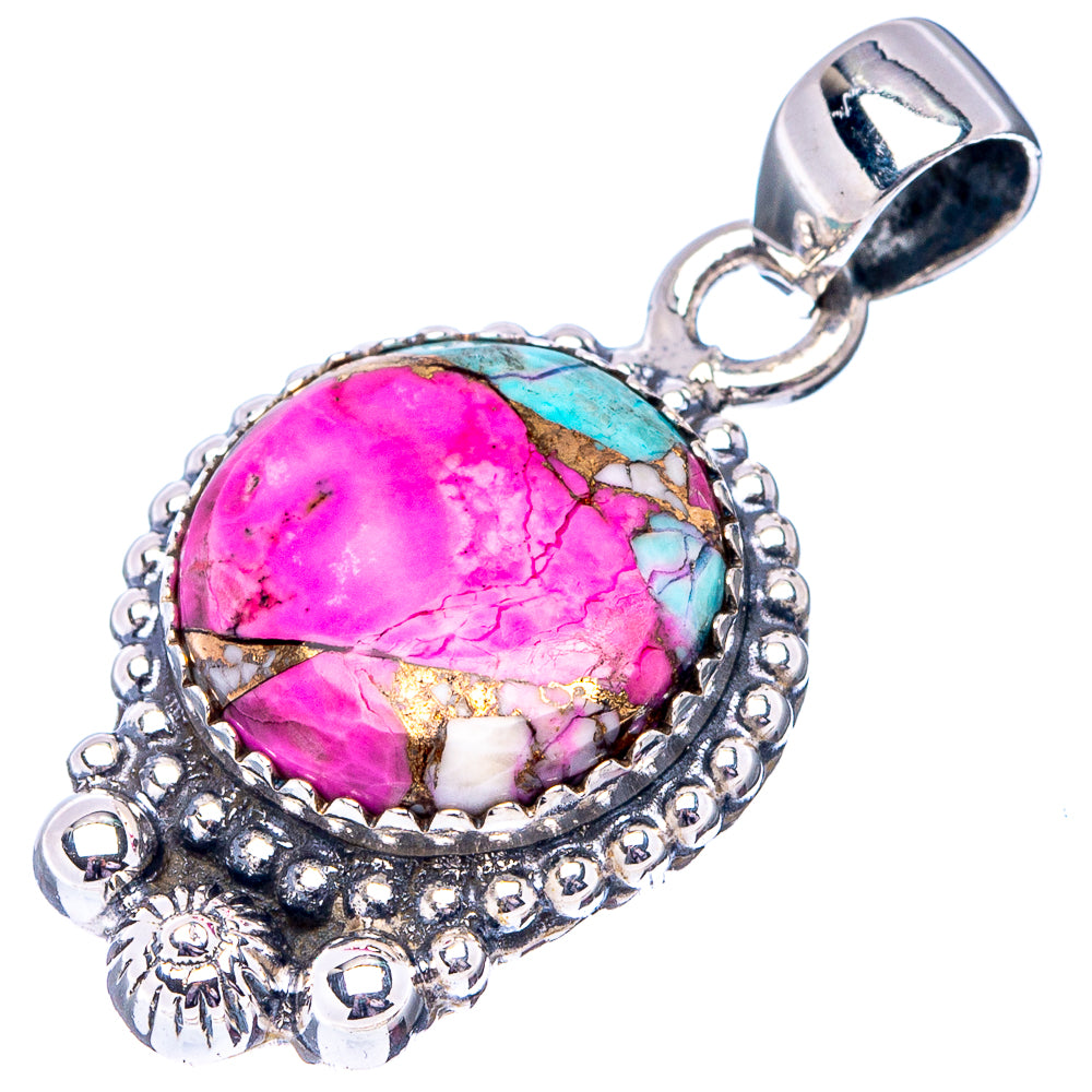 Cotton Candy Turquoise Pendant 1 3/8" (.925 Sterling Silver)