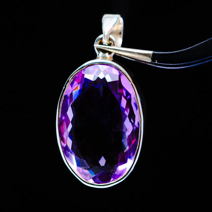 20.5ct Faceted Brazilian Amethyst Pendant 1 1/2" (.925 Sterling Silver)