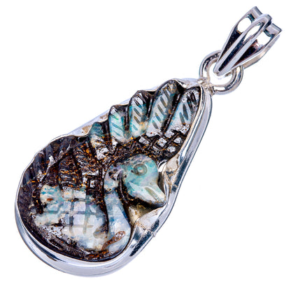 Boulder Opal Swan Pendant 1 5/8" (925 Sterling Silver) P40178