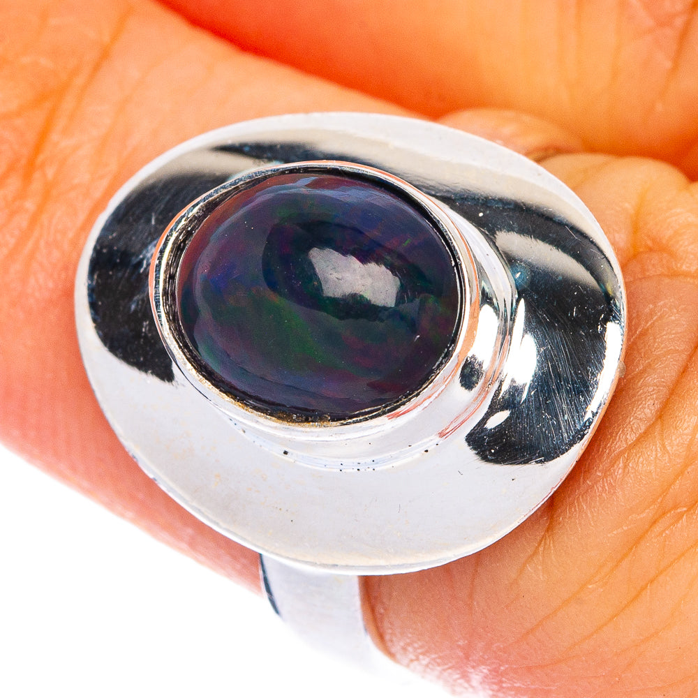 Black Opal Ring Size 5.75 (925 Sterling Silver) R144439