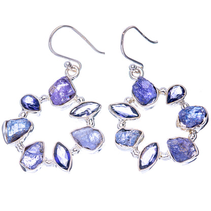 Premium Rough Tanzanite Earrings 1 5/8" (925 Sterling Silver) E1299
