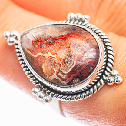 Crazy Lace Agate Ring Size 7.25 (925 Sterling Silver) R142256