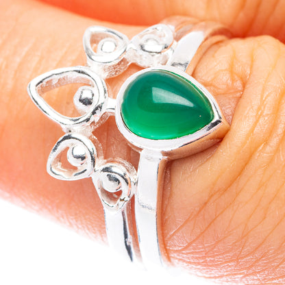 Green Onyx Ring Size 6.75 (925 Sterling Silver) R5506