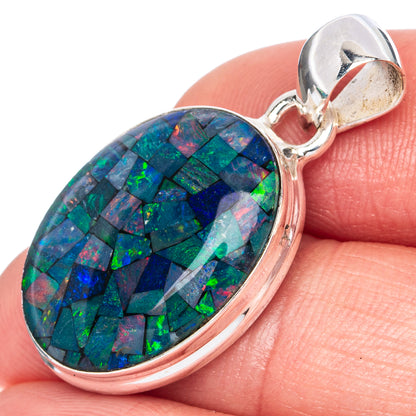 Rare Triplet Opal Pendant 1 1/4" (925 Sterling Silver) P41328