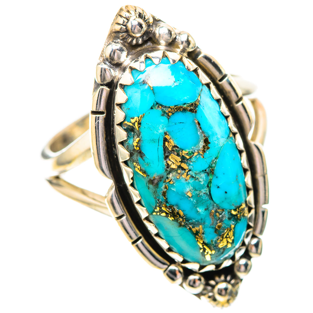 Blue Copper Composite Turquoise Ring Size 6.5 (925 Sterling Silver) RING139812